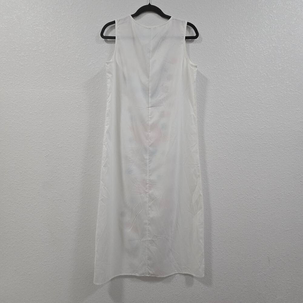 Vonda White Floral Ethnic Bohemian Sleeveless Maxi Sundres Size S Beach - Picture 9 of 10